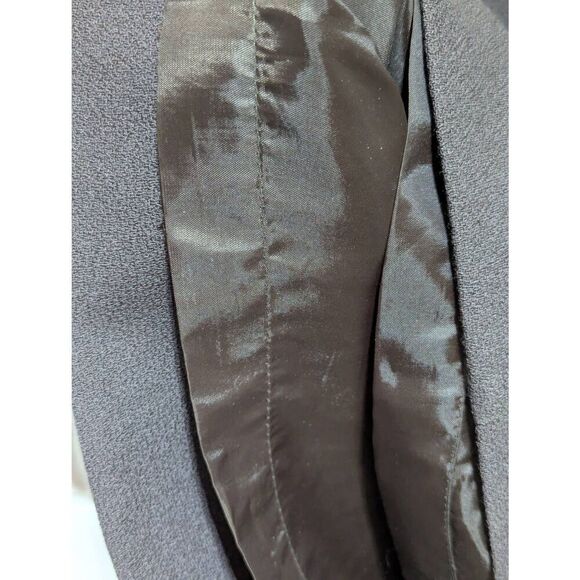 Liz Claiborne Women's Brown Solid Long-Sleeve Gold Trim Wool Dress Size 10P - Picture 5 of 7